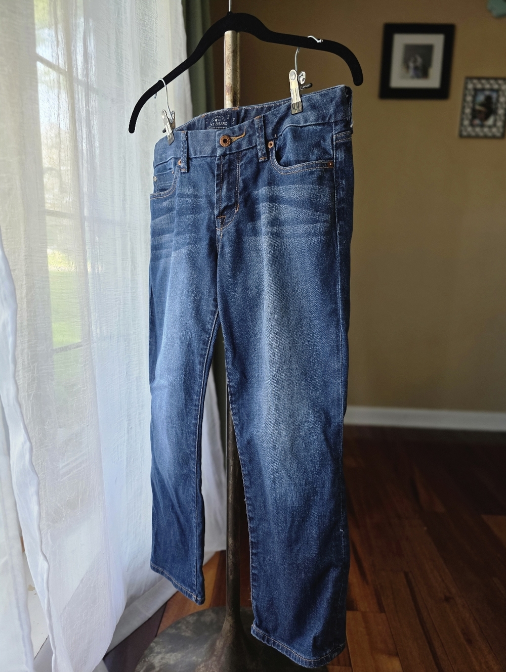 Lucky Brand Sweet Jean Crop Straight Leg Jeans Womens 6 28 Med Wash Blue‎ Denim